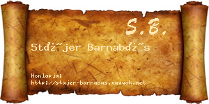 Stájer Barnabás névjegykártya